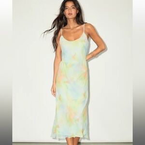 Lulu's Multicolor Spaghetti Strap Midi Dress